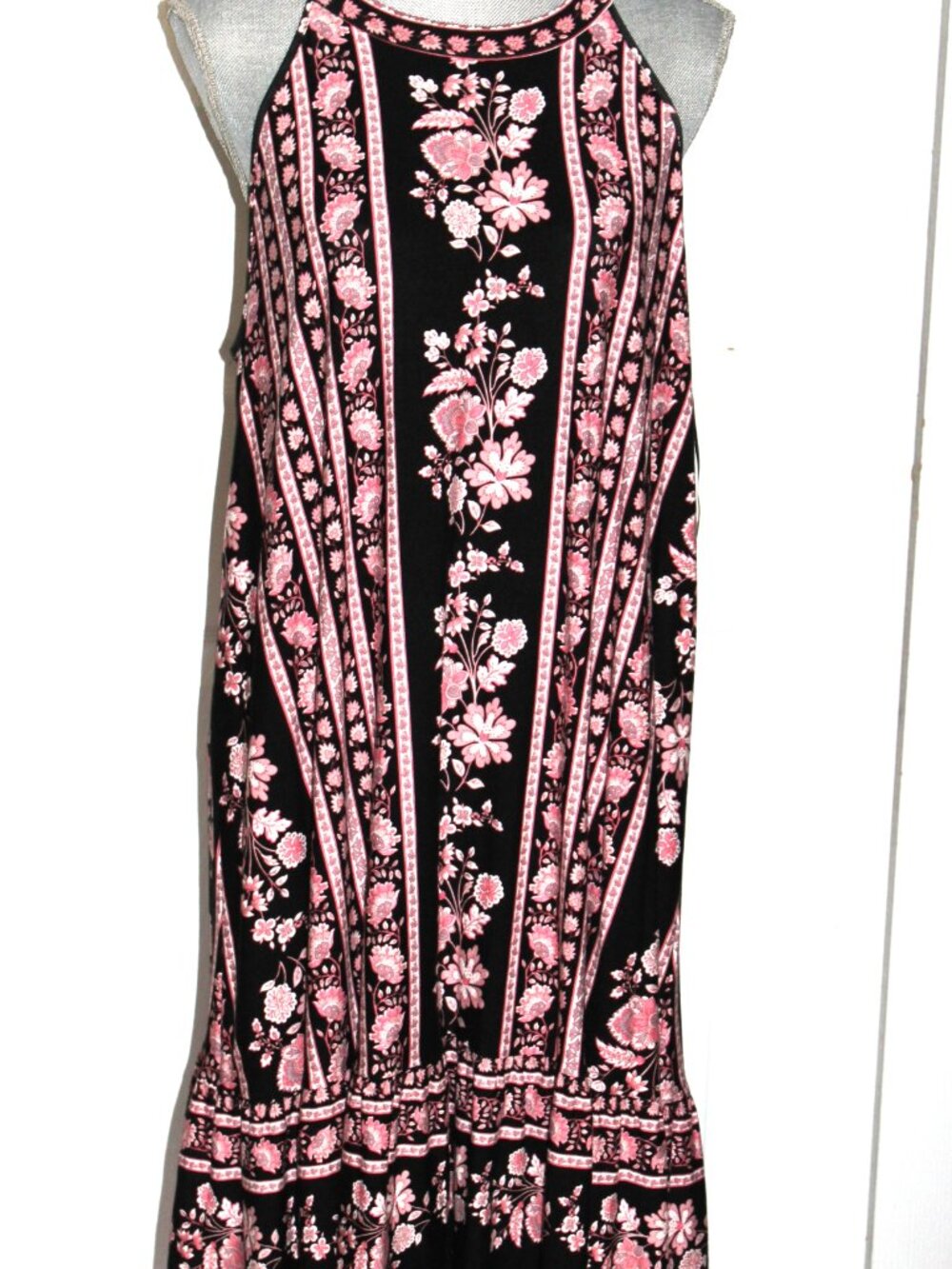 NWT GAP Sleeveless Dress Black/Pink Floral